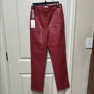 Wilfred Rosy Red Straight Leg Pants
